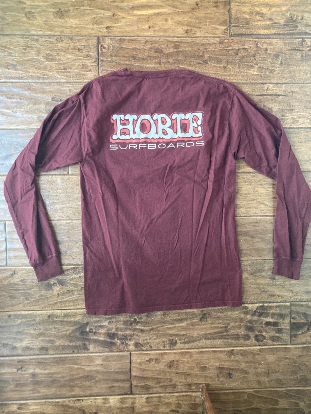 Hobie Surfboards Long sleeve Shirt Size M USA Maroon Coastal Beach